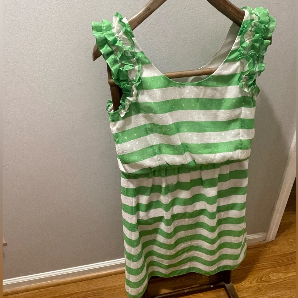 Lilly Pulitzer Danna Awning Stripe Dress Green and White Size Medium - Picture 4 of 4